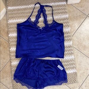In Bloom Blue Pajama Set with Soft Fabric and Racerback Top